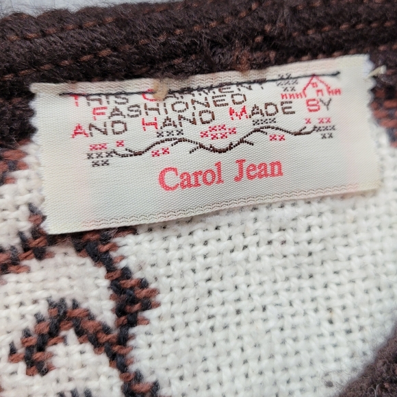 Vintage Southwest aztec Brown and white Cardigan - Picture 2 of 13